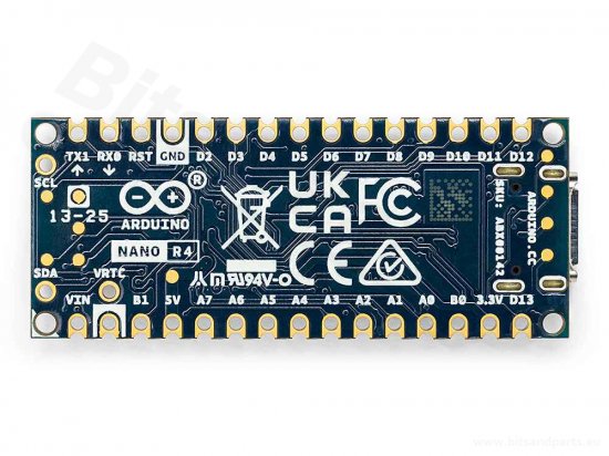 Arduino Nano R4 ABX00142 zonder voorgeïnstalleerde headerpins